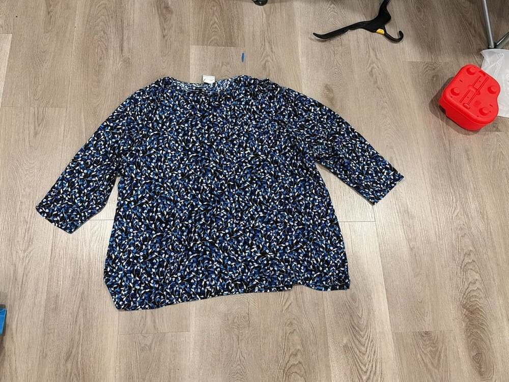 Croft & Barrow Long Sleeve Blouse Size 2X Blue Floral